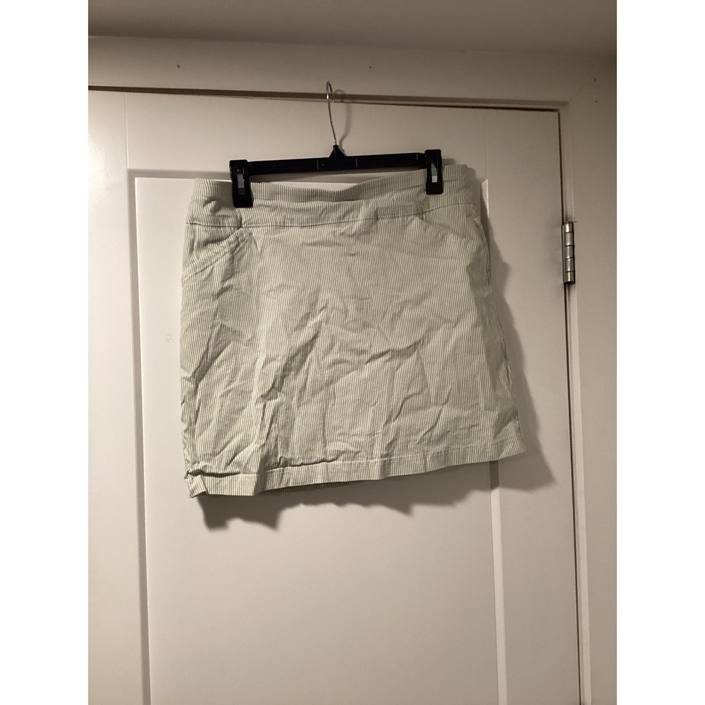 Mario Serrani Italy Womens Sage Green Pinstripe Skort Size Large L/G
